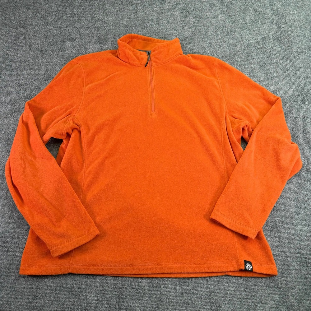 REI Coop Fleece Pullover Mens XXL Orange 1/4 Zip Long Sleeve Hiking Lightweight